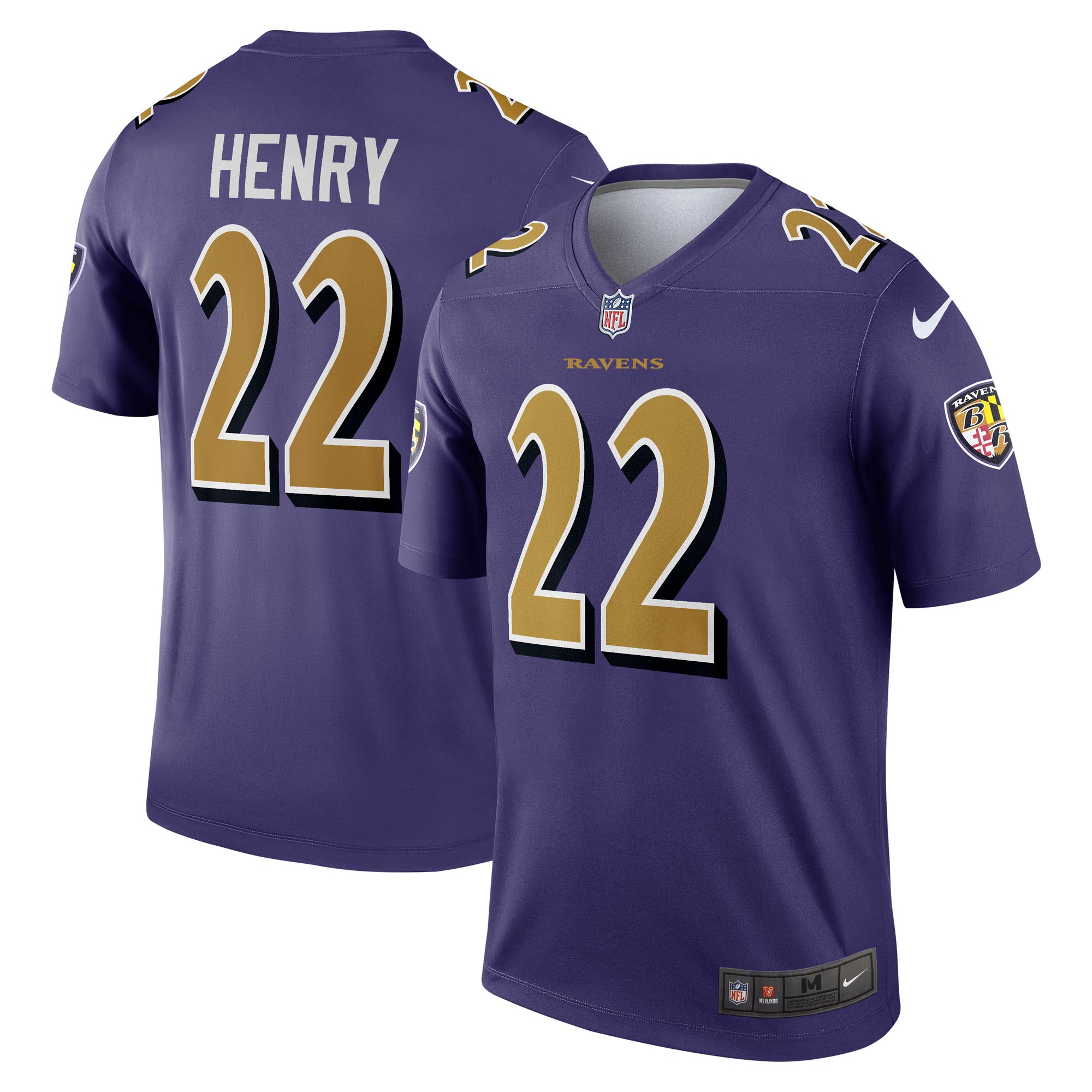 Derrick Henry Baltimore Ravens Nike Alternate Legend Jersey - Black/Purple - Image 4