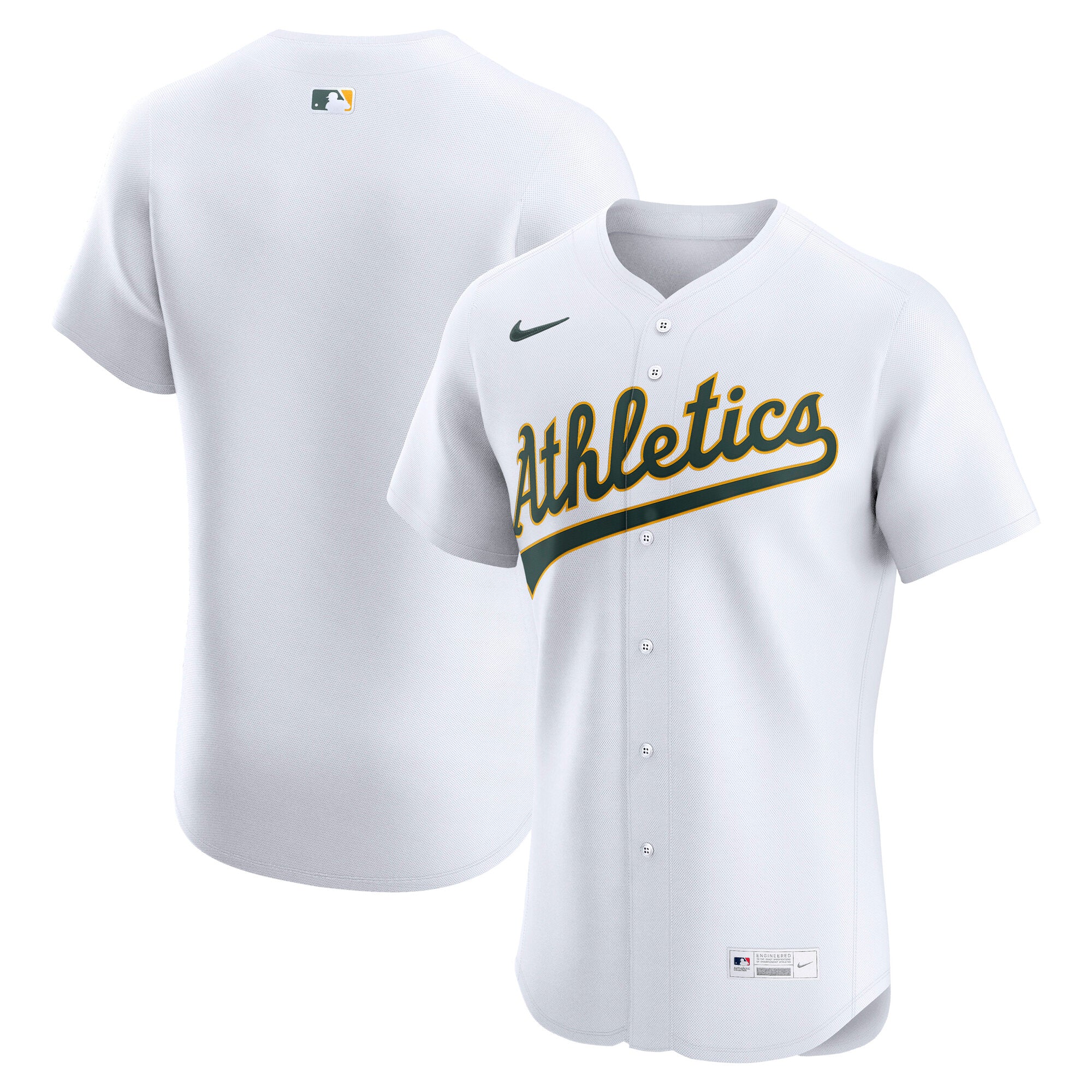 Athletics Nike Alternate Elite Jersey - Kelly Green/Gold/White - Image 6