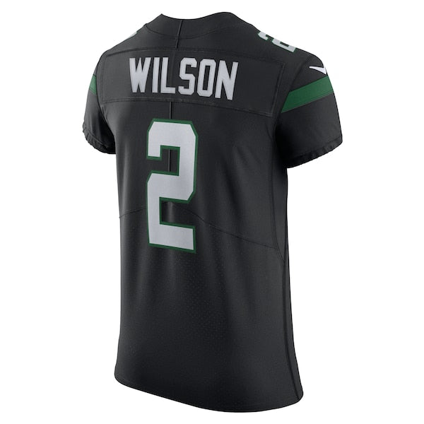 Zach Wilson New York Jets Nike Vapor Elite Jersey - Stealth Black/Green - Image 4