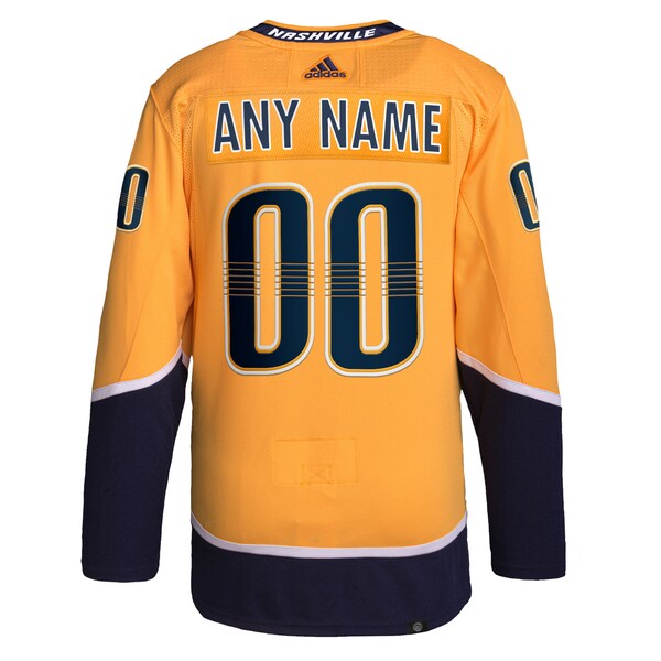 Nashville Predators adidas Home Primegreen Authentic Custom Jersey - Gold - Image 3