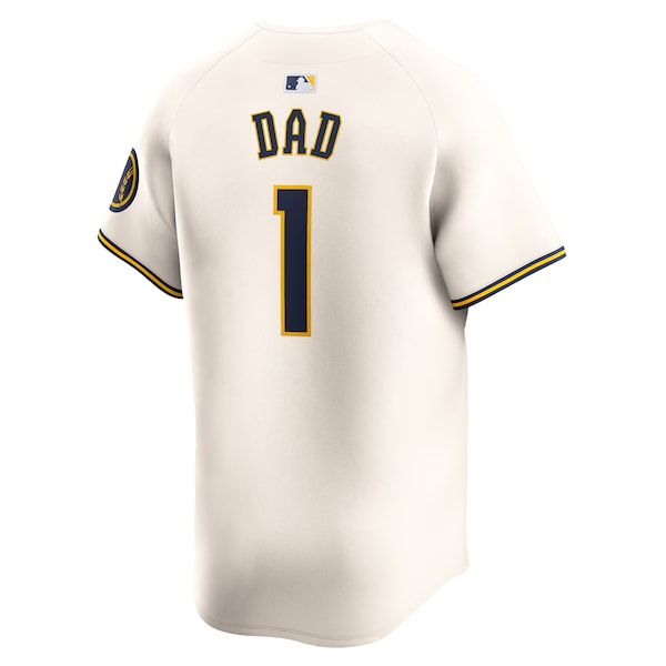 Milwaukee Brewers Nike #1 Dad Home Limited Jersey - Cream - Image 3