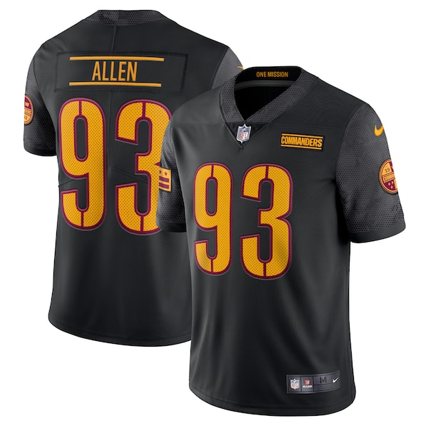Jonathan Allen Washington Commanders Nike Alternate Vapor Limited Jersey - Black/Burgundy - Image 2