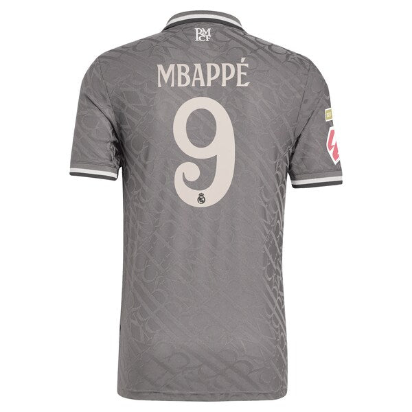 Kylian Mbapp¨¦ Los Merengues adidas Originals 2024/25 Third Authentic Player Jersey - Charcoal - Image 3