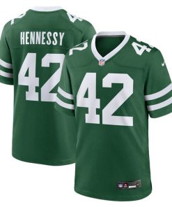 Alternative view of Thomas Hennessy New York Jets Nike Team Game Jersey - Legacy Green