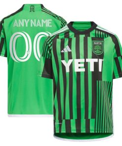 Austin FC adidas Youth 2024 Las Voces Kit Replica Custom Jersey - Green