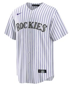 Alternative view of Colorado Rockies Nike #1 Groom Home Replica Jersey - White