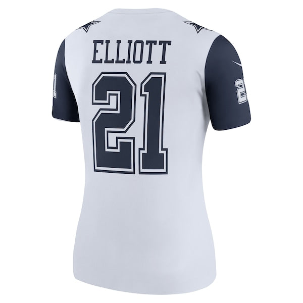 Ezekiel Elliott Dallas Cowboys Nike Women's Color Rush Legend Player Jersey - White - Image 3