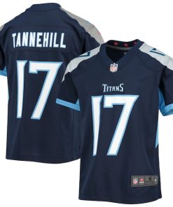 Alternative view of Ryan Tannehill Tennessee Titans Nike Youth Game Jersey - Navy/Light Blue