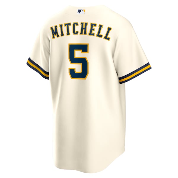 Garrett Mitchell Milwaukee Brewers Nike Replica Player Jersey - Cream - Image 3