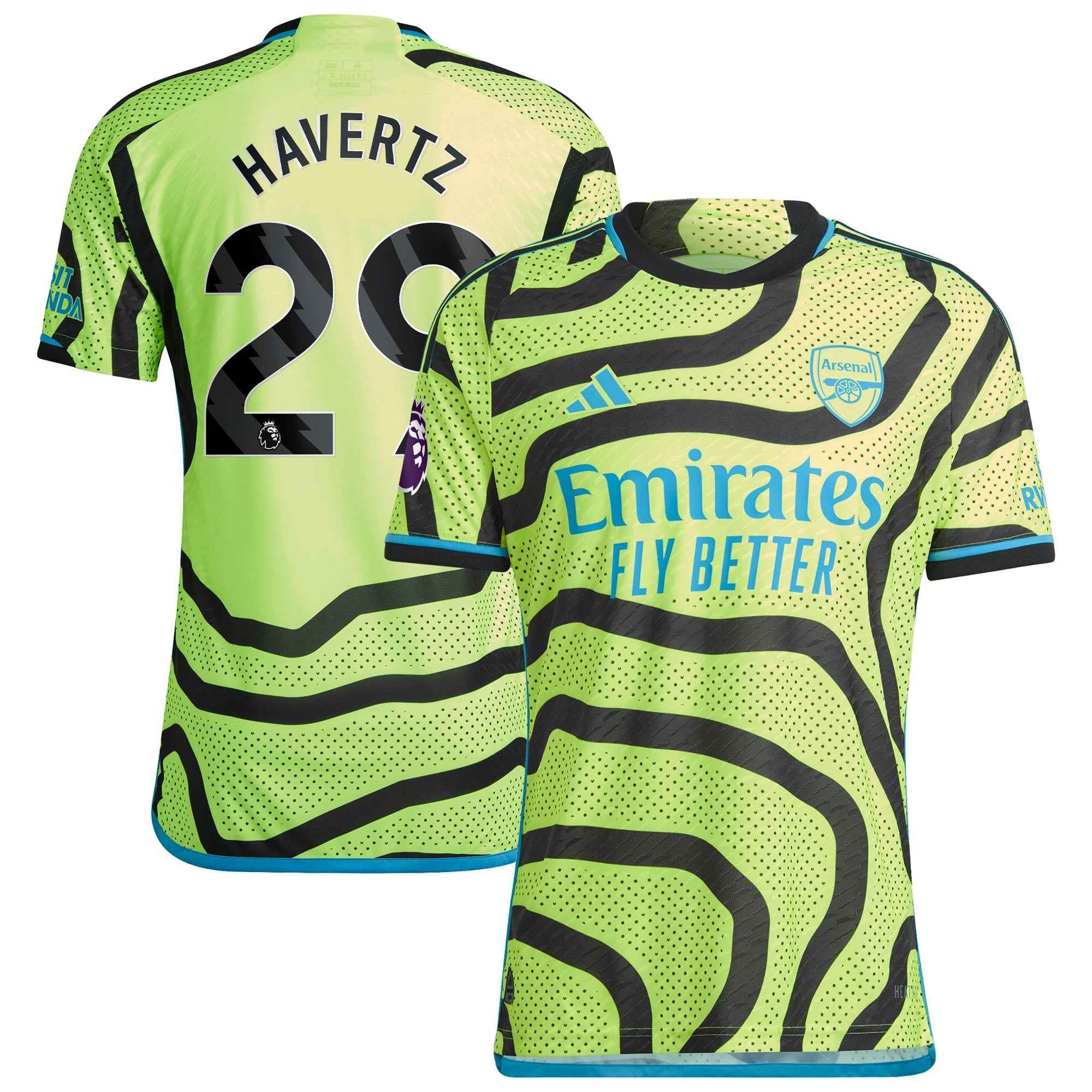 Kai Havertz Arsenal adidas 2023/24 Home Authentic Player Jersey - Red/Yellow - Image 5