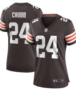 Nick Chubb Cleveland Browns Nike Women's Team Game Jersey -  Brown/White