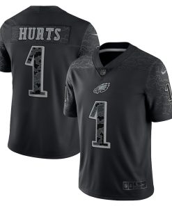 Jalen Hurts Philadelphia Eagles Nike RFLCTV Limited Jersey - Black