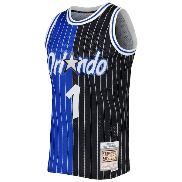 Tracy McGrady Orlando Magic Hardwood Classics 2003/04 Split Swingman Jersey - Blue/Black - Image 2