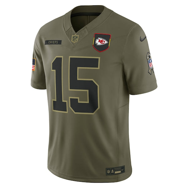 Patrick Mahomes Kansas City Chiefs Nike 2025 Salute to Service Limited Jersey - Olive - Image 2