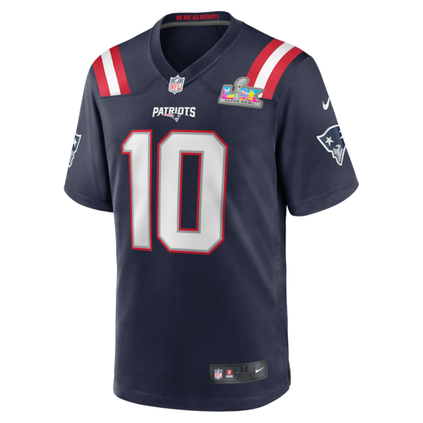 Men's New England Patriots Drake Maye Nike Navy Super Bowl LX Patch Game Jersey - Image 2