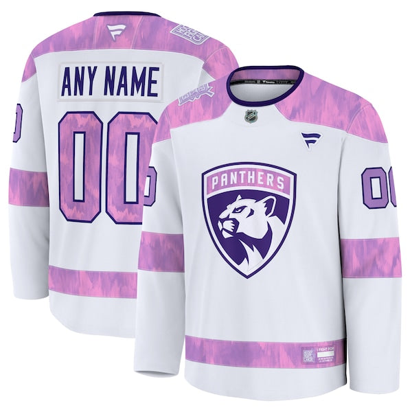 Florida Panthers 2024 Hockey Fights Cancer Custom Practice Jersey - White
