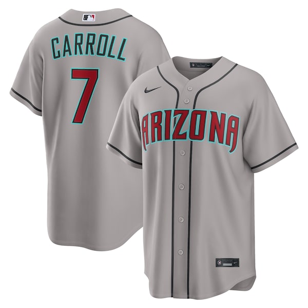 Corbin Carroll Arizona Diamondbacks Nike Road Replica Jersey - Gray/Black/Crimson - Image 2