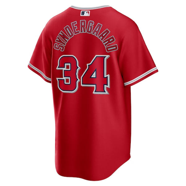 Noah Syndergaard Los Angeles Angels Nike Alternate Replica Player Jersey - Red - Image 3
