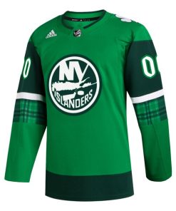 Alternative view of New York Islanders adidas St. Patrick's Day Authentic Custom Jersey - Kelly Green