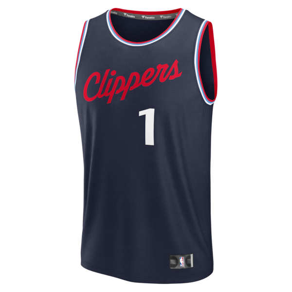 James Harden LA Clippers Fast Break Replica Jersey - Navy - Icon Edition - Image 2