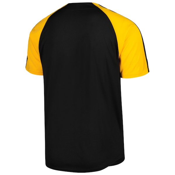 Pittsburgh Pirates Stitches Button-Down Raglan Fashion Jersey - Black - Image 3