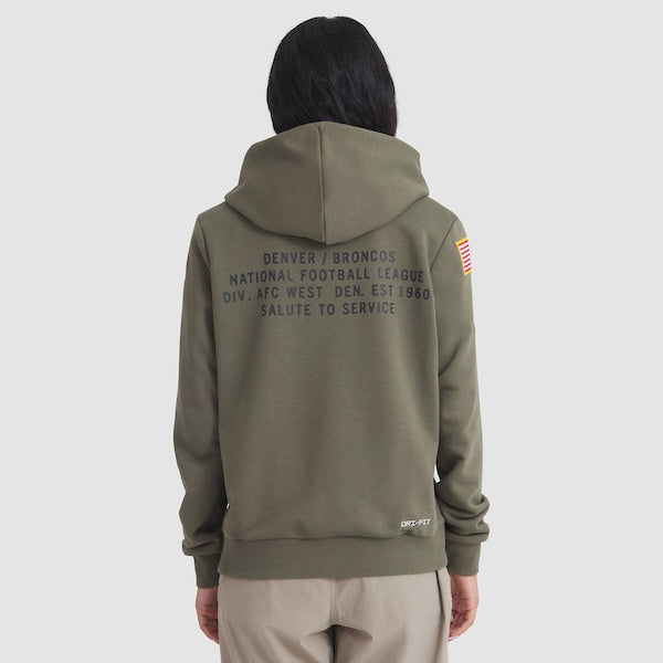 Denver Broncos Nike Women's 2025 Salute to Service Sideline Standard Issue Dri-FIT Hoodie - Olive - Image 2