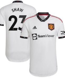 Luke Shaw Manchester United adidas 2022/23 Away Authentic Player Jersey - White