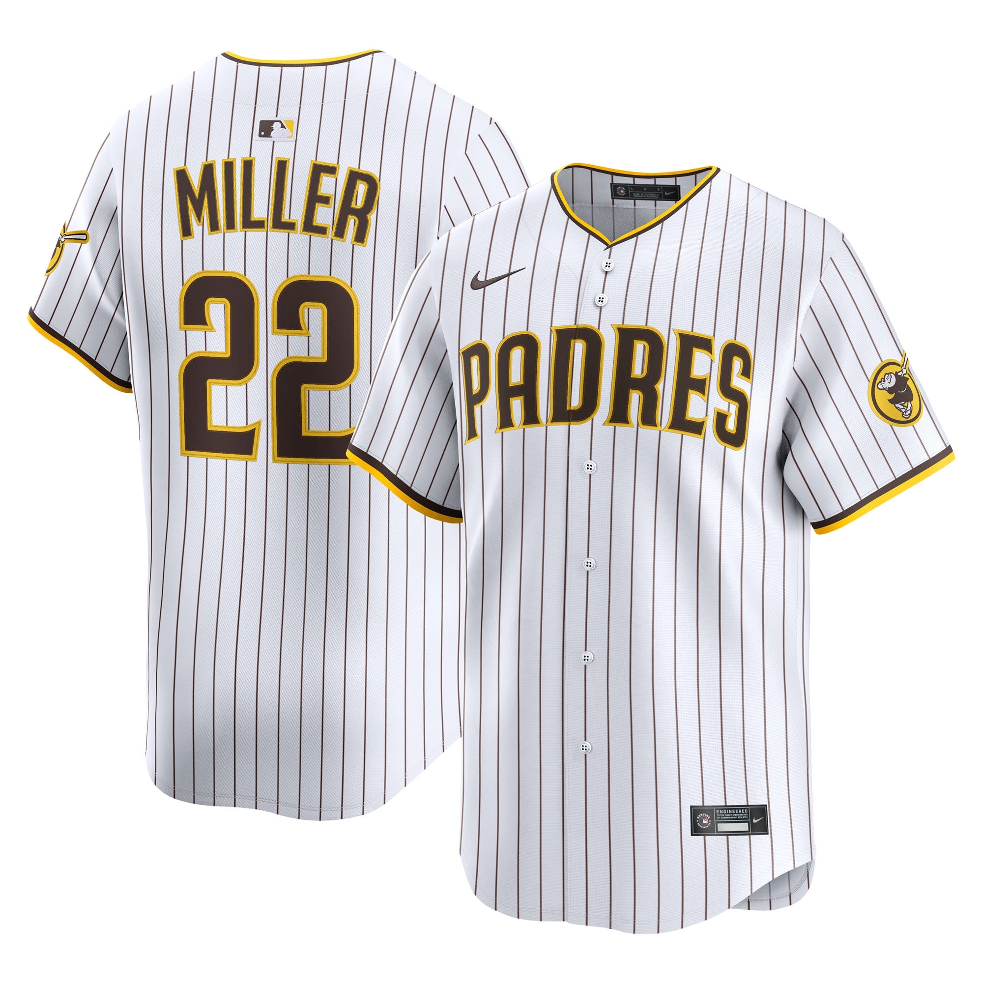 Mason Miller San Diego Padres Nike Alternate Limited Player Jersey - Khaki/White - Image 6