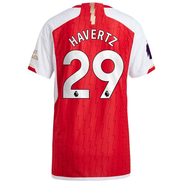 Kai Havertz Arsenal adidas 2023/24 Home Authentic Player Jersey - Red/Yellow - Image 4