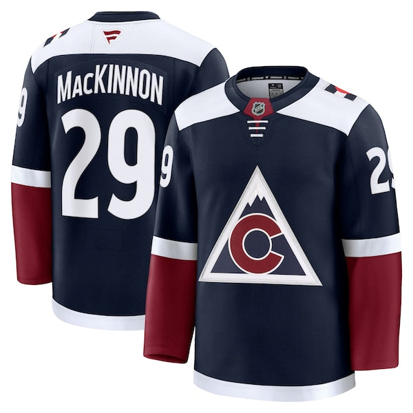 Nathan MacKinnon Colorado Avalanche Alternate Premium Jersey - Navy/Burgundy/White - Image 2