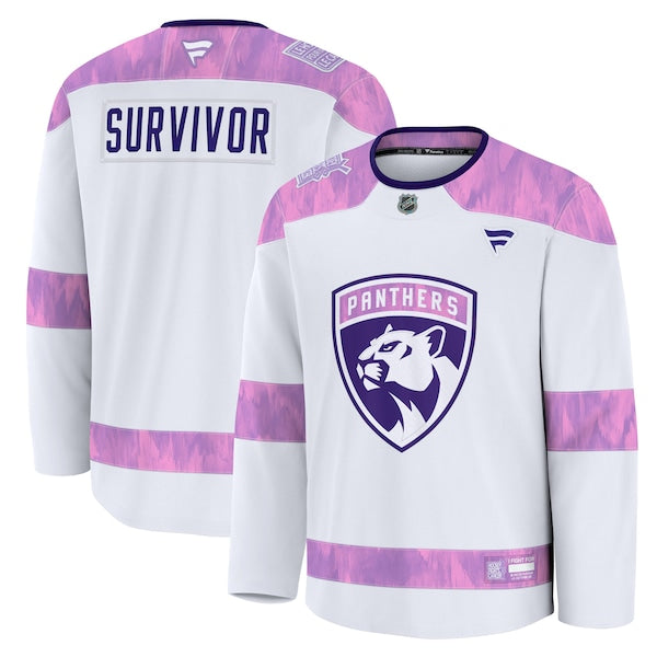 Florida Panthers Hockey Fights Cancer Practice Jersey - White