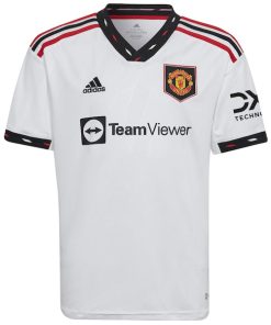 Alternative view of Diogo Dalot Manchester United adidas Youth 2022/23 Away Replica Player Jersey - White