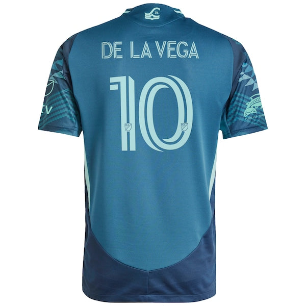 Pedro de la Vega Seattle Sounders FC adidas 2025 The Salish Sea Kit Authentic Player Jersey - Blue - Image 3