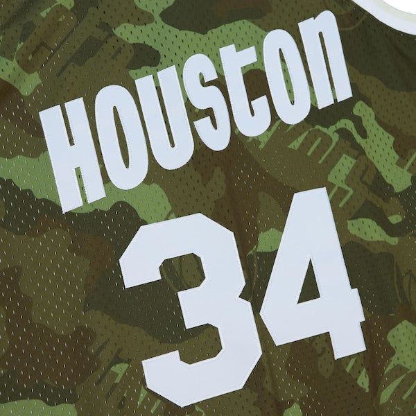 Hakeem Olajuwon Houston Rockets Hardwood Classics 1993/94 Ghost Green Swingman Jersey - Camo - Image 5