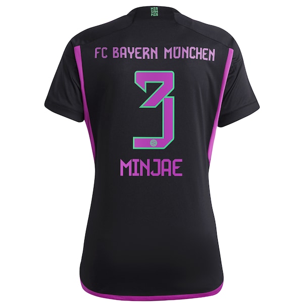 Kim Min-jae Bayern Munich adidas Women's 2023/24 Away Replica Player Jersey - Black/White - Image 4