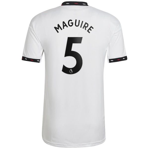 Harry Maguire Manchester United adidas 2022/23 Away Replica Player Jersey - White - Image 3