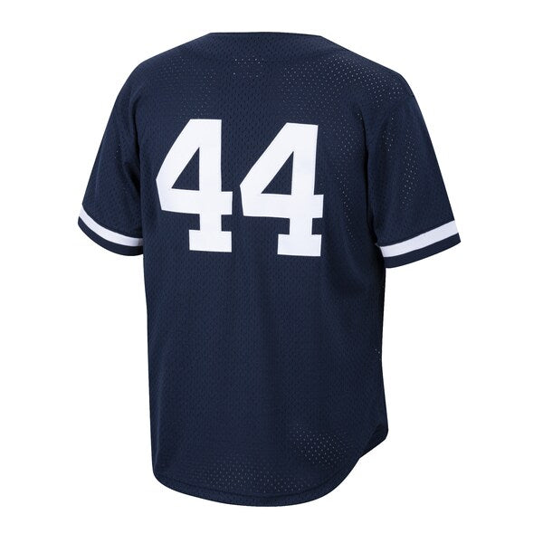 Reggie Jackson New York Yankees Cooperstown Collection Mesh Batting Practice Button-Up Jersey? - Navy - Image 3