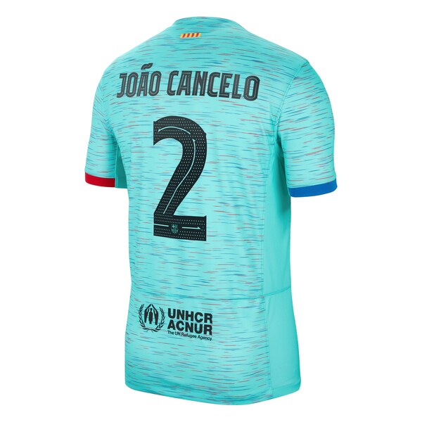 Joao Cancelo Barcelona Nike 2023/24 Third Replica Jersey - Aqua/Royal/White - Image 4