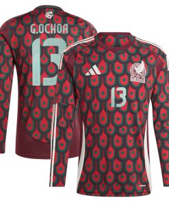 Guillermo Ochoa Mexico National Team adidas 2024 Home Replica Player Long Sleeve Jersey - Burgundy