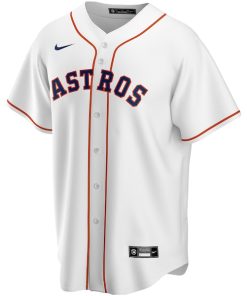 Alternative view of Houston Astros Nike Home Replica Custom Jersey - White