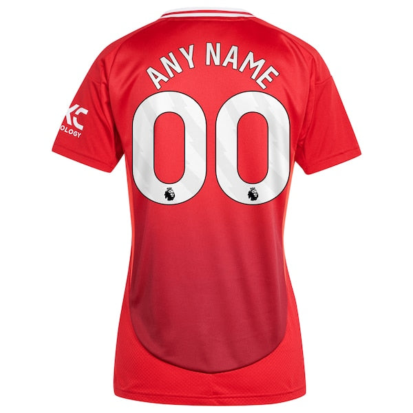 Manchester United adidas Women's 2024/25 Home Replica Custom Jersey - Red - Image 3
