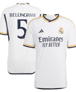 Jude Bellingham Los Merengues adidas 2023/24 Home Authentic Jersey - White/Navy