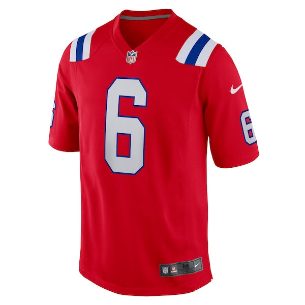 Christian Gonzalez New England Patriots Nike Alternate Team Game Jersey - Red/Navy/White - Image 3