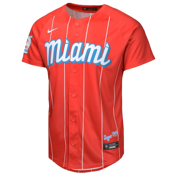 Jazz Chisholm Jr. Miami Marlins Nike Youth City Connect Limited Player Jersey - Red - Image 2