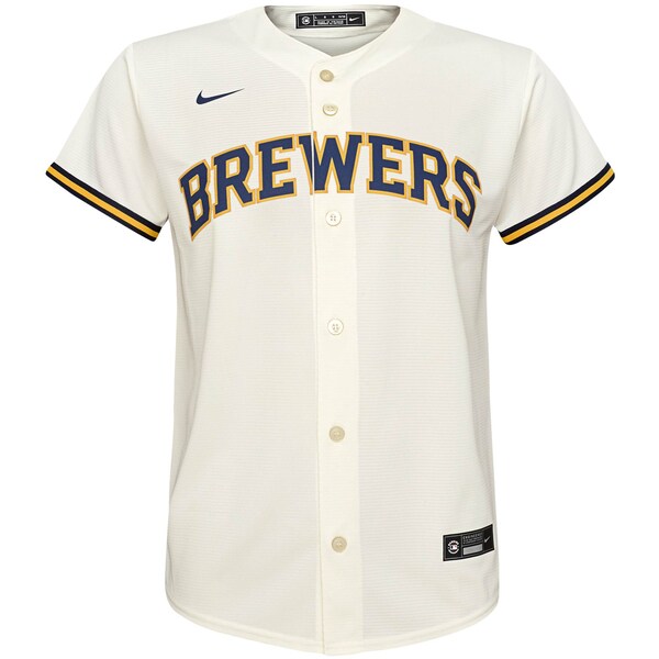 Milwaukee Brewers Nike Youth Home Replica Team Jersey - Cream - Image 2