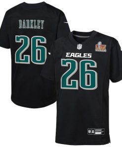 Saquon Barkley Philadelphia Eagles Nike Toddler Super Bowl LIX Patch Fashion Game Player Jersey - Carbon Black