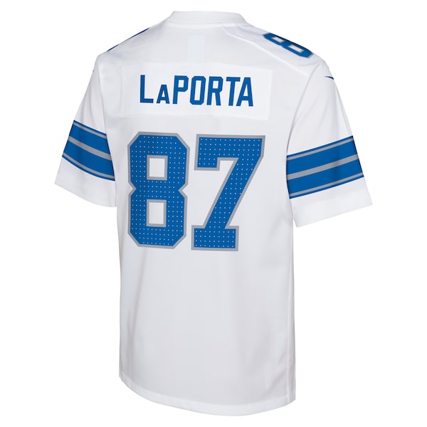 Sam LaPorta Detroit Lions Nike Youth Player Game Jersey - White - Image 3
