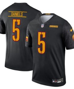 Jayden Daniels Washington Commanders Nike Alternate Legend Player Performance Top - Black/Burgundy