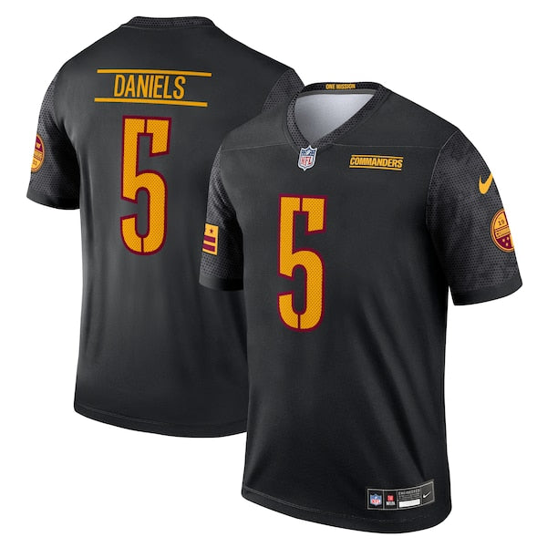 Jayden Daniels Washington Commanders Nike Alternate Legend Player Performance Top - Black/Burgundy