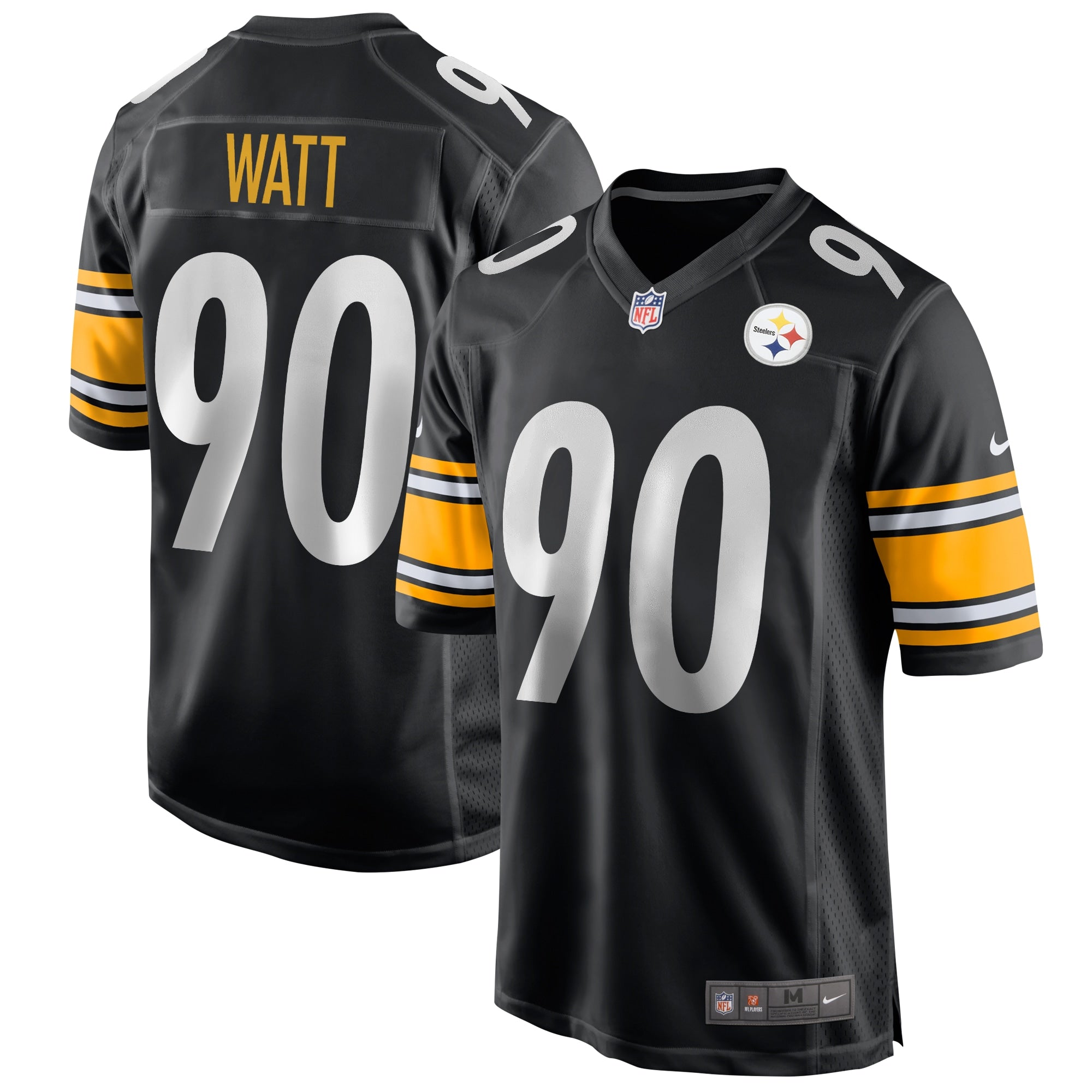 T.J. Watt Pittsburgh Steelers Nike Alternate 1933 Throwback Game Jersey - Gold/Black/White - Image 5